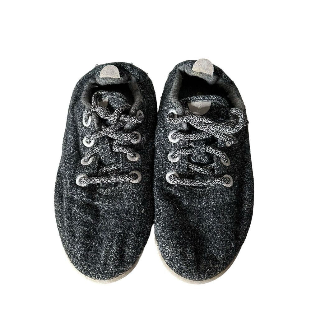 ALLBIRDS Gray Black Merino Wool Runners Lace Up‎ Shoes Women's Size US 7